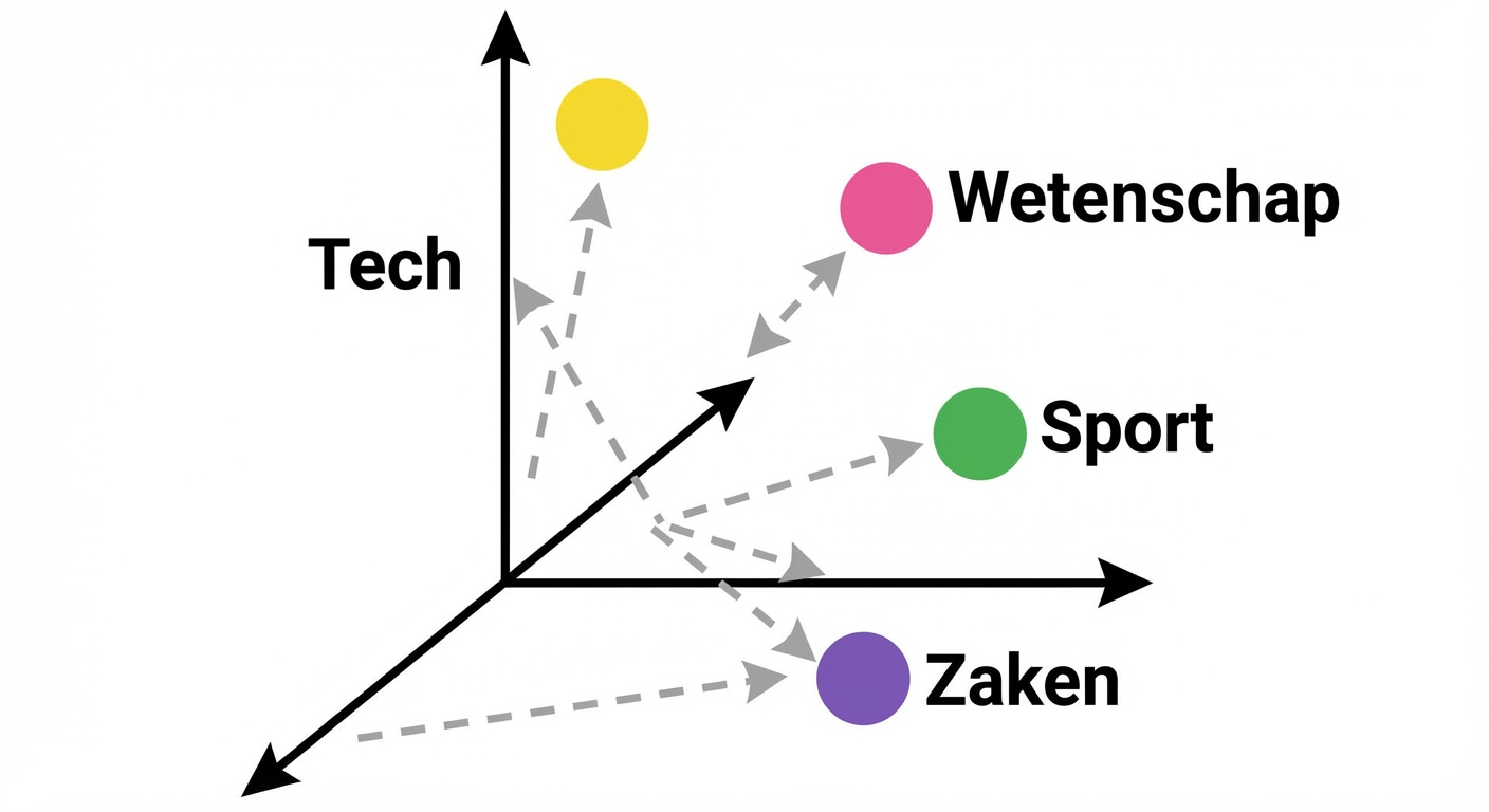 Geëmbedde class-beschrijvingen in de vectorruimte.
