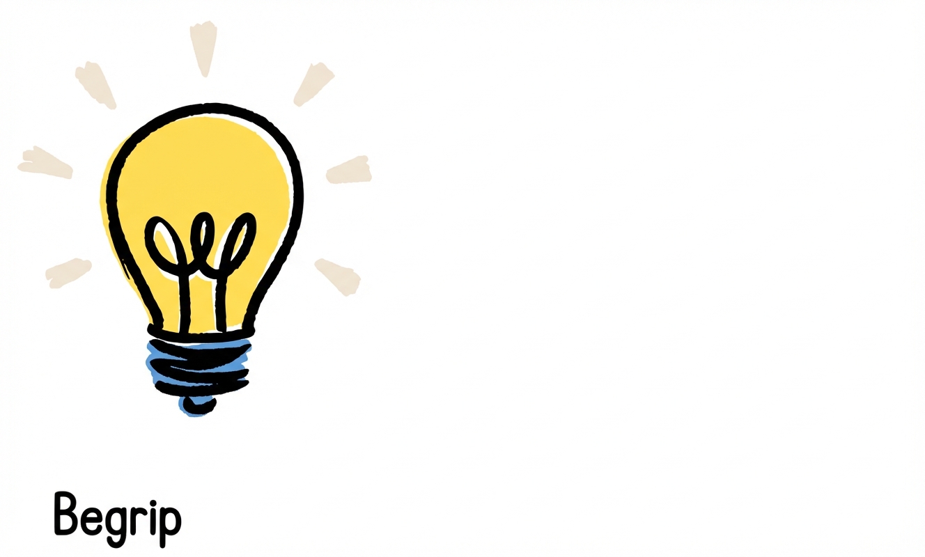 Pictogram van een lamp en brein voor begrip