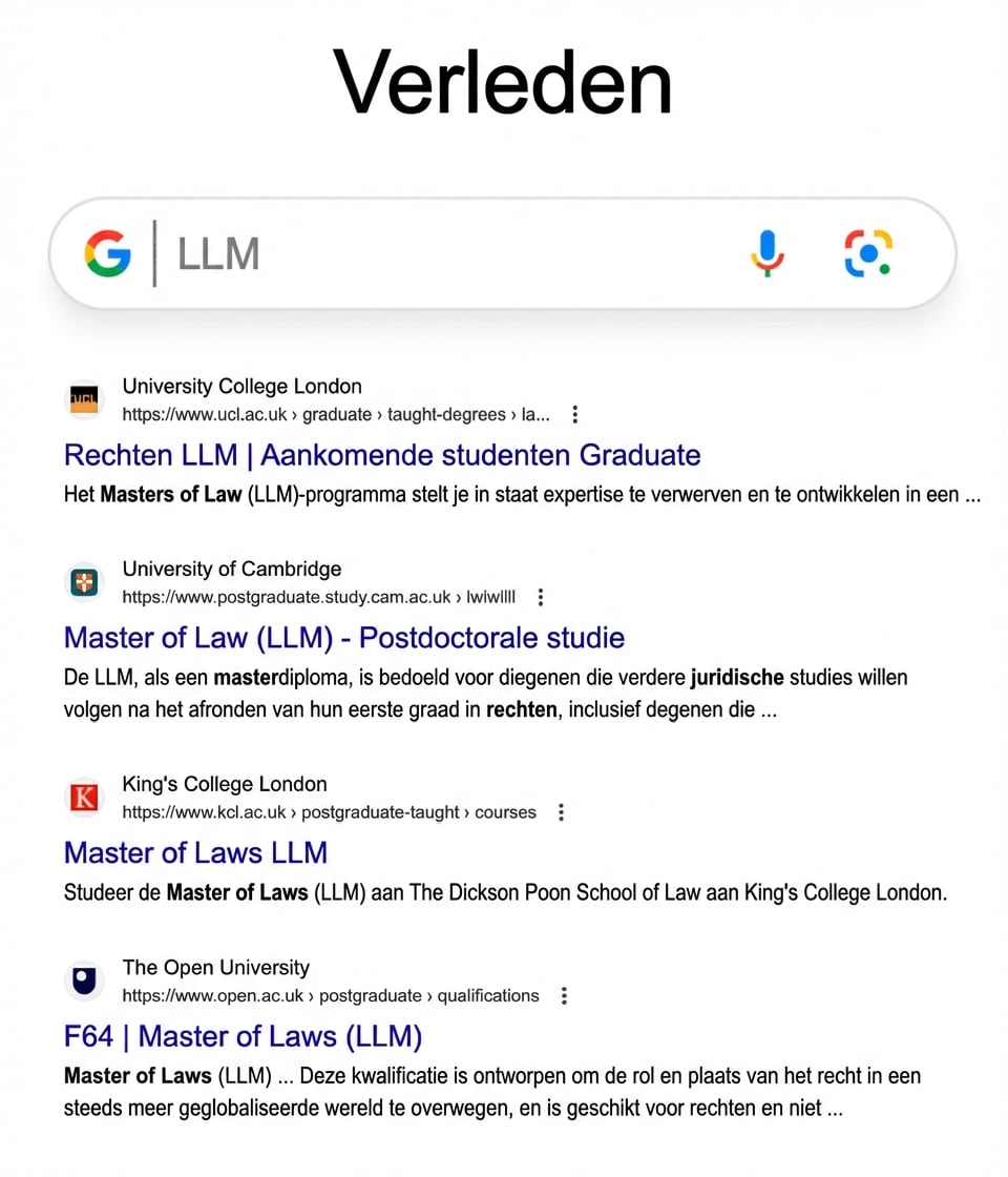 LLM Google-zoekresultaten uit het verleden