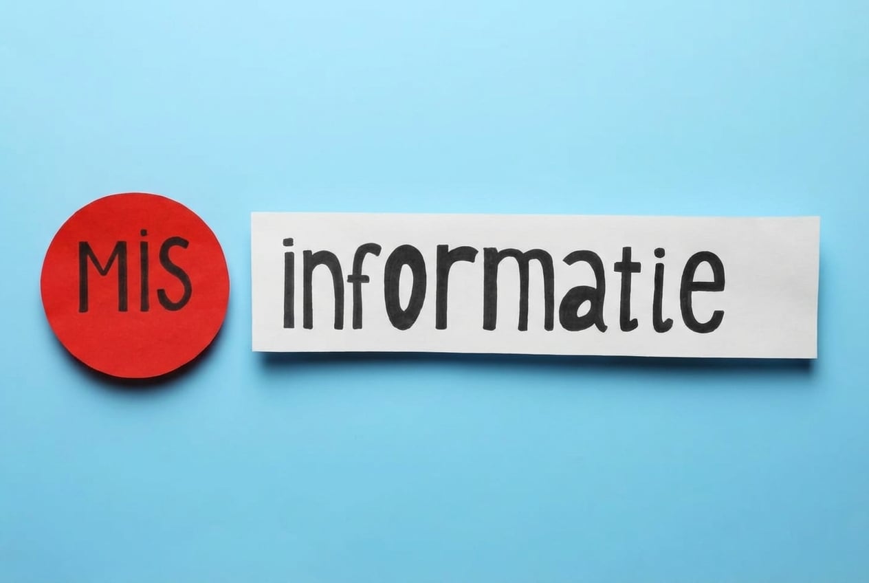 Afbeelding met het woord misinformation