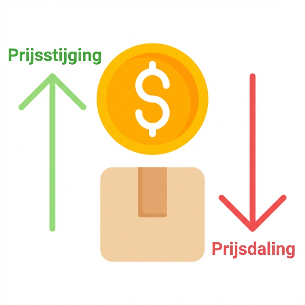 Portemonnee met geld en pijlen omhoog/omlaag