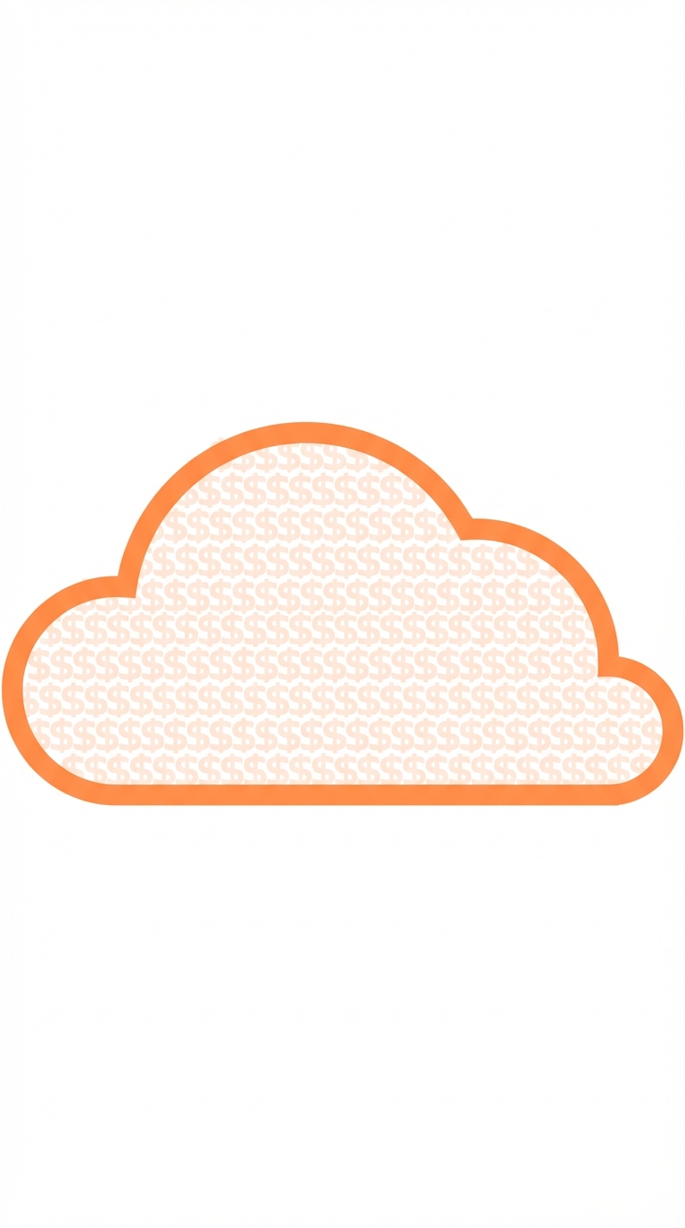 Pictogram van een wolk met dollartekens erin