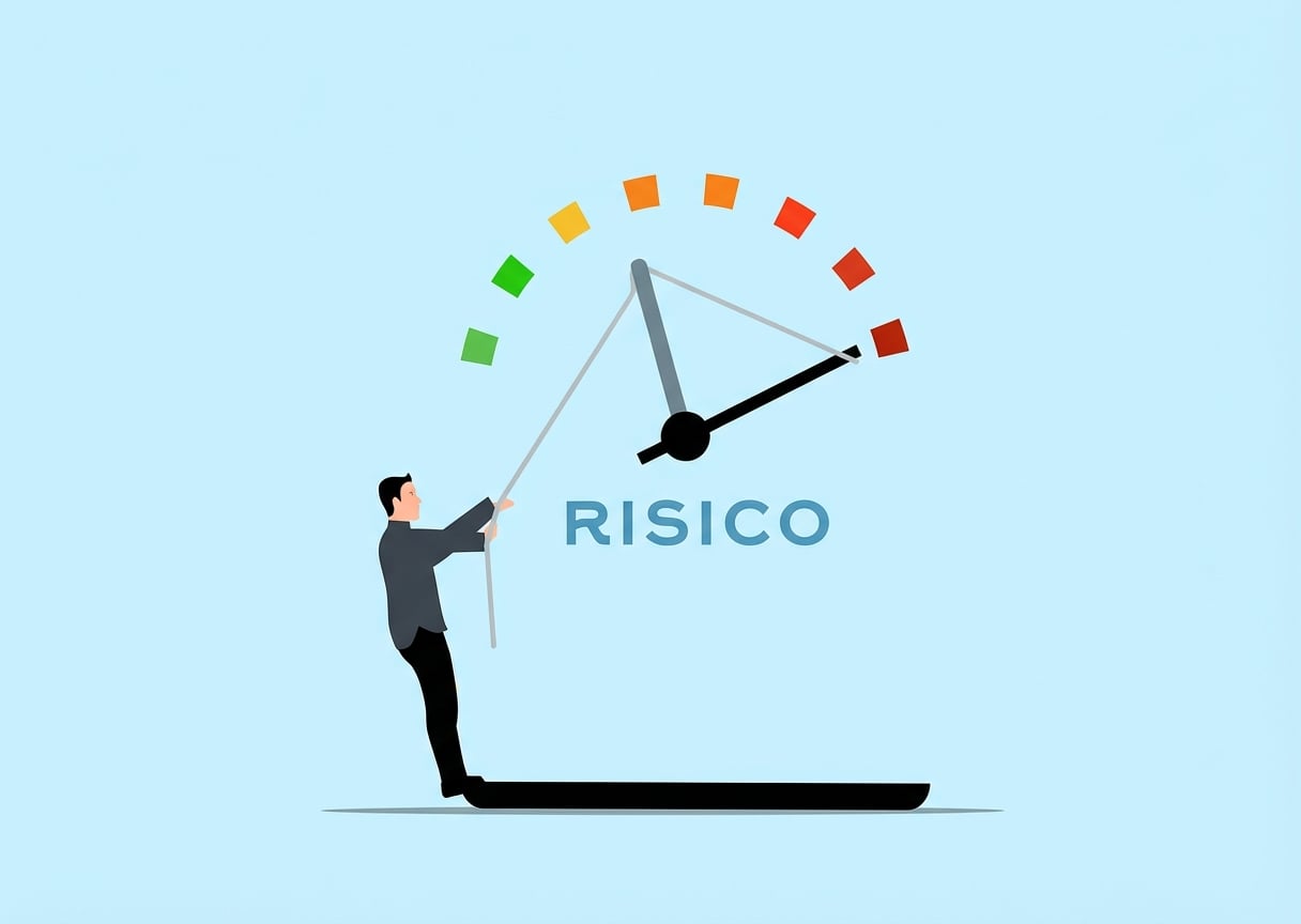Cartoon van een risicometer