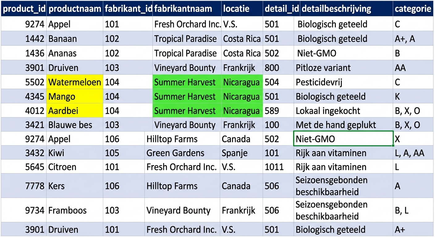 Fabrikant-afwijking gemarkeerd