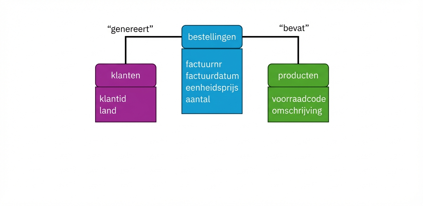 Logisch model, entiteiten met attributenlijst
