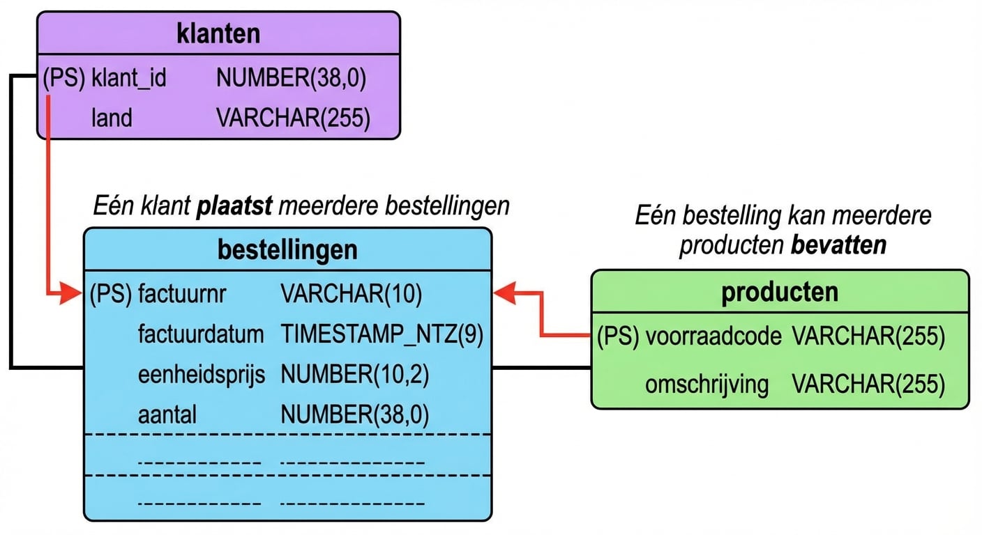 E-commercemodel (fysiek), foreign keys