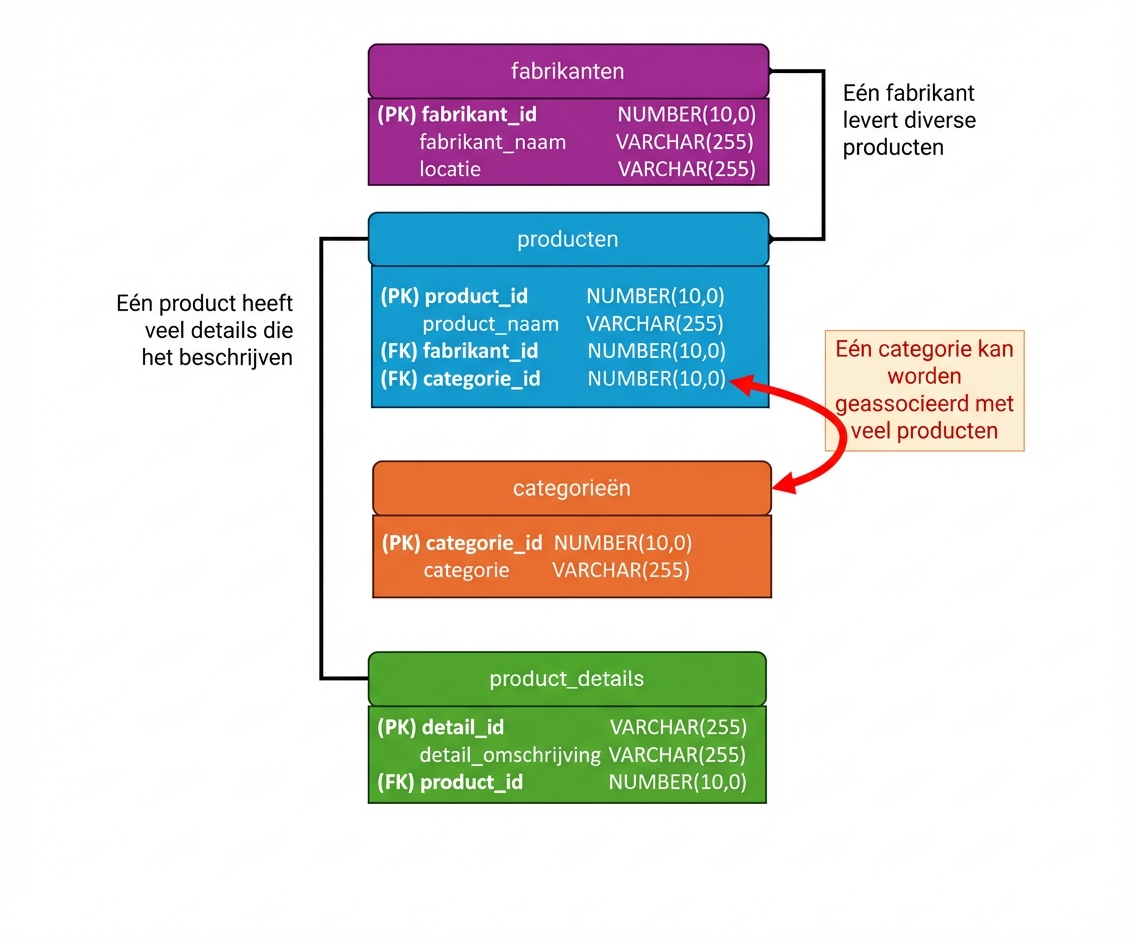 Kardinaliteit van entity categories richting entity products