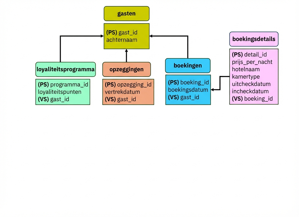 Gegevensmodel loyaliteitsprogramma hotelketen