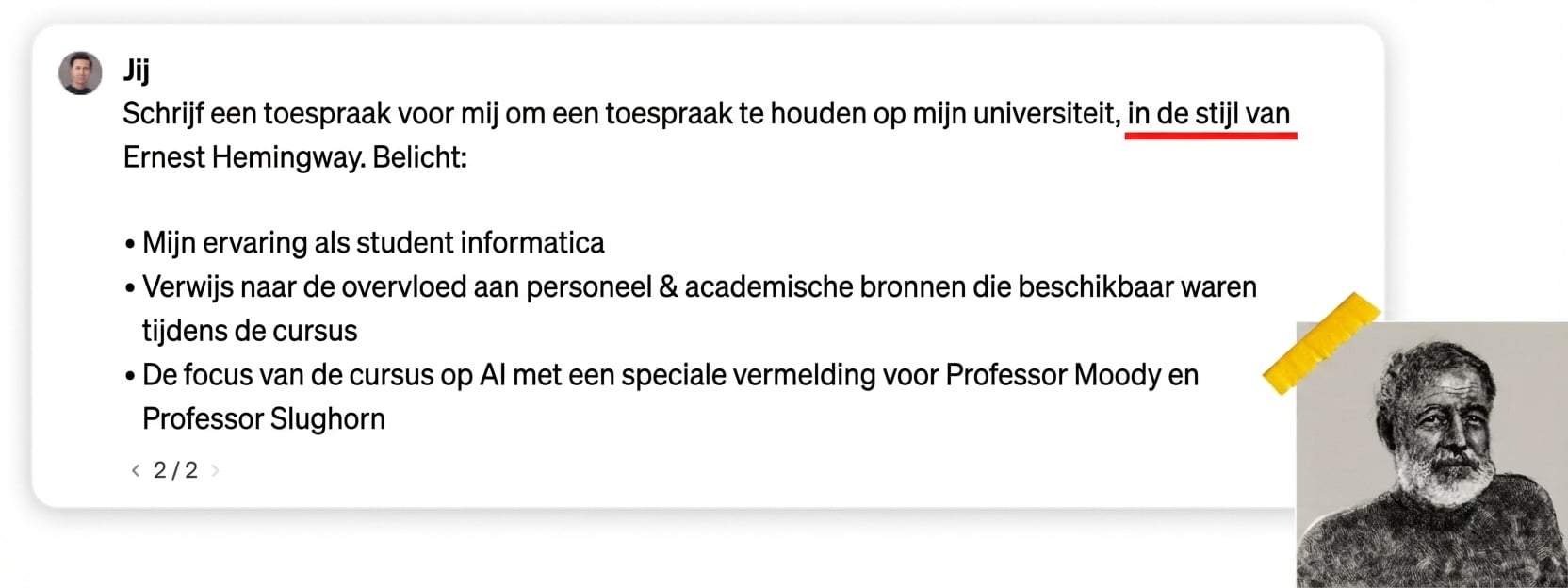 Foto van Ernest Hemingway