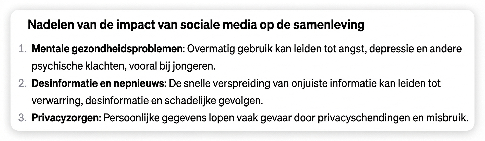 Resultaat van de afgebakende prompt