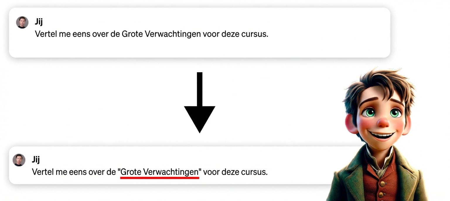 Vertel me over de "Great Expectations" voor deze cursus