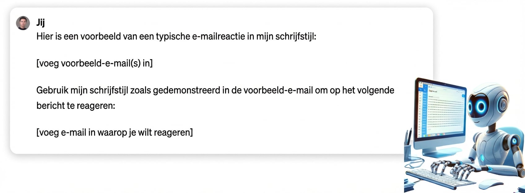 Prompt met een voorbeeld van een e-mail