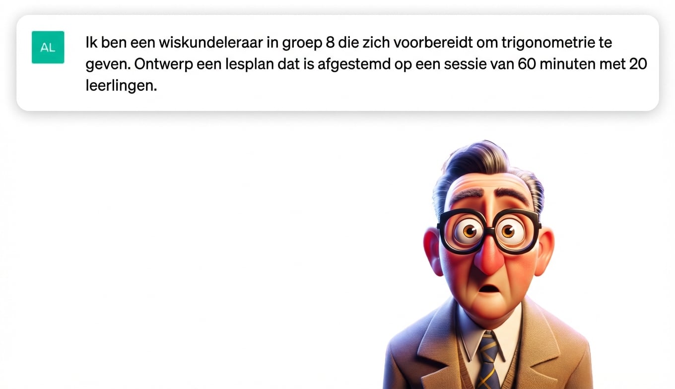 Cartoonillustratie van een leraar