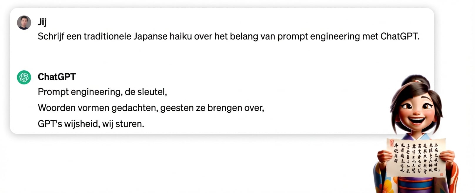 ChatGPT’s antwoord op het schrijven van een Japanse haiku