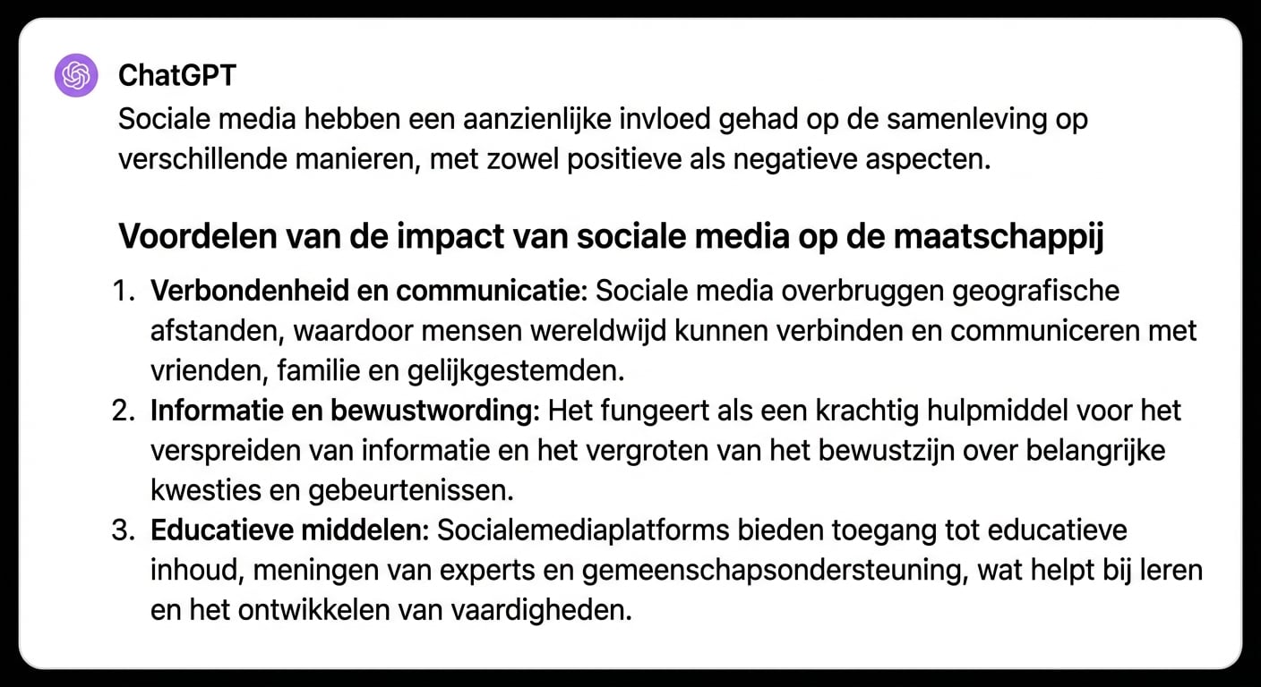 Resultaat van de afgebakende prompt