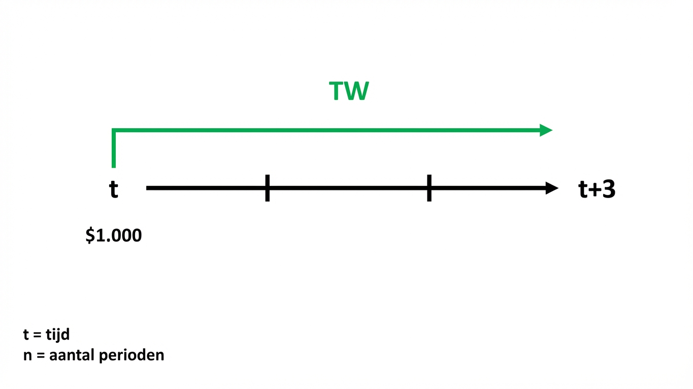 voorbeeld van toekomstwaardeberekening op tijdlijn