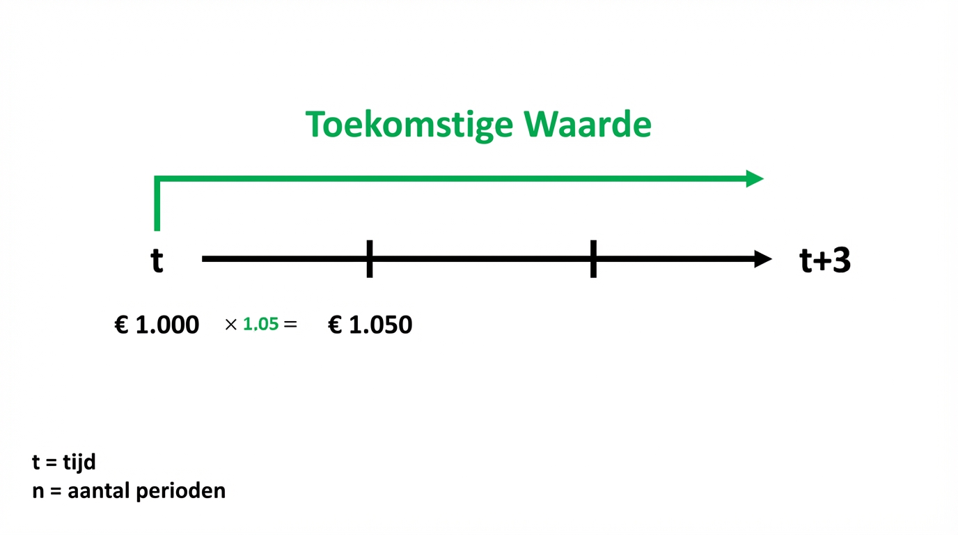 voorbeeld van toekomstwaardeberekening op tijdlijn