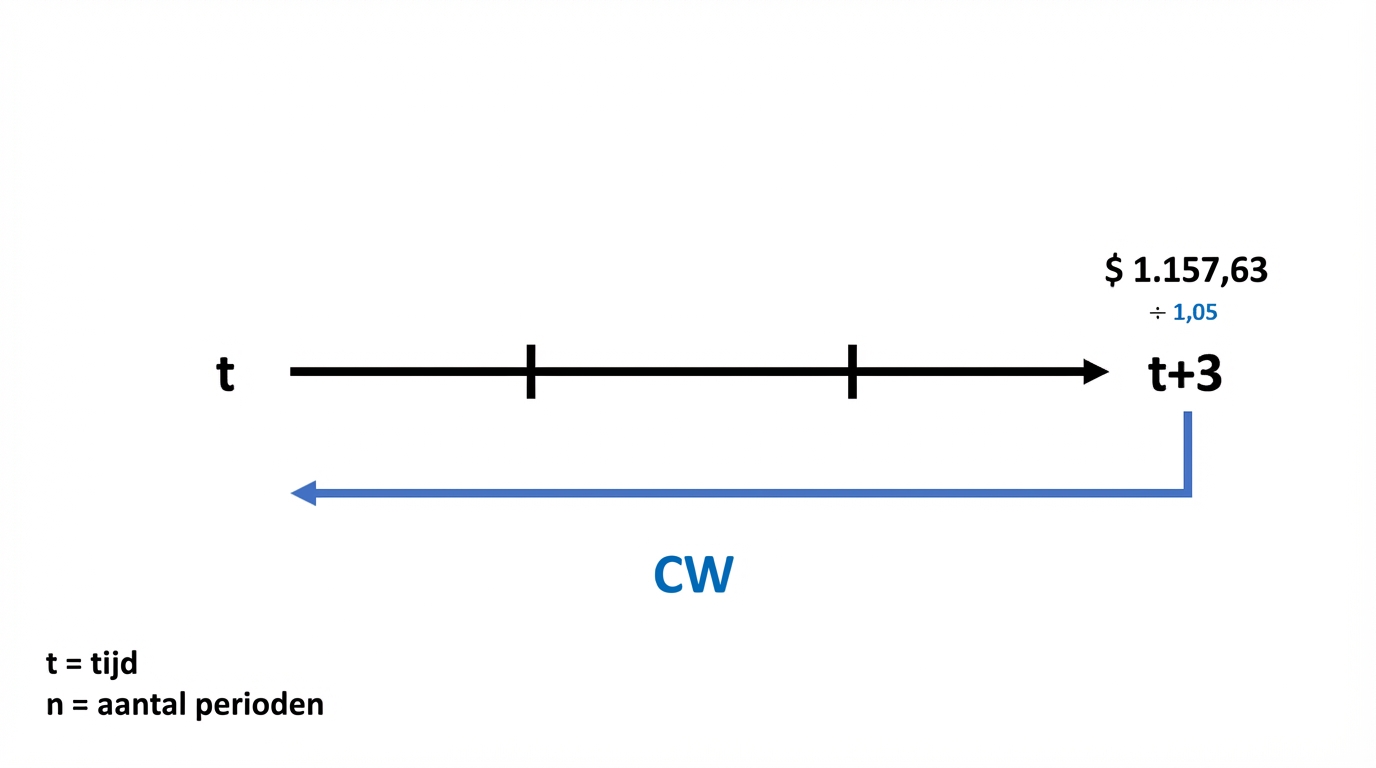 voorbeeld van contantewaardeberekening op tijdlijn