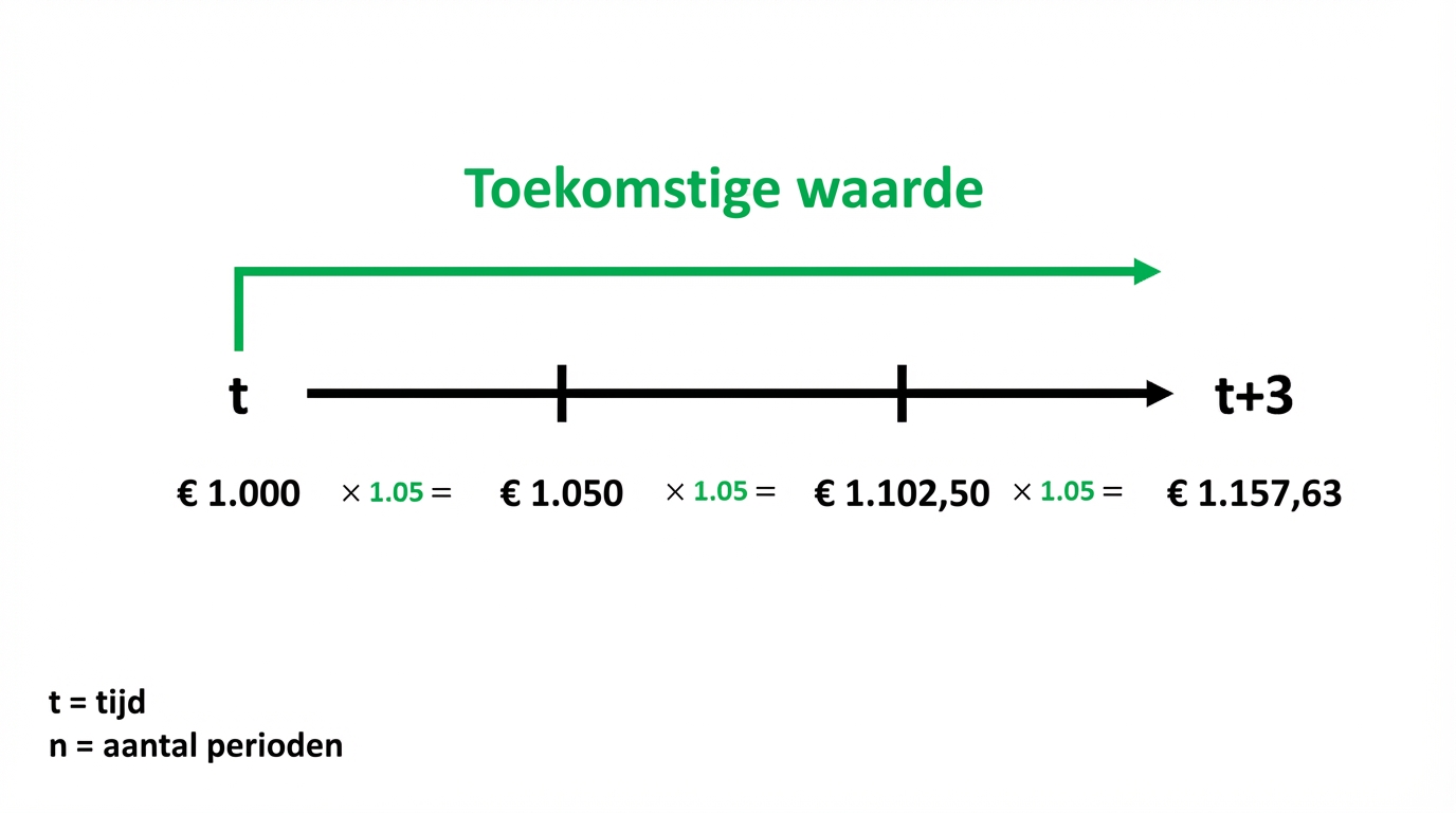 voorbeeld van toekomstwaardeberekening op tijdlijn