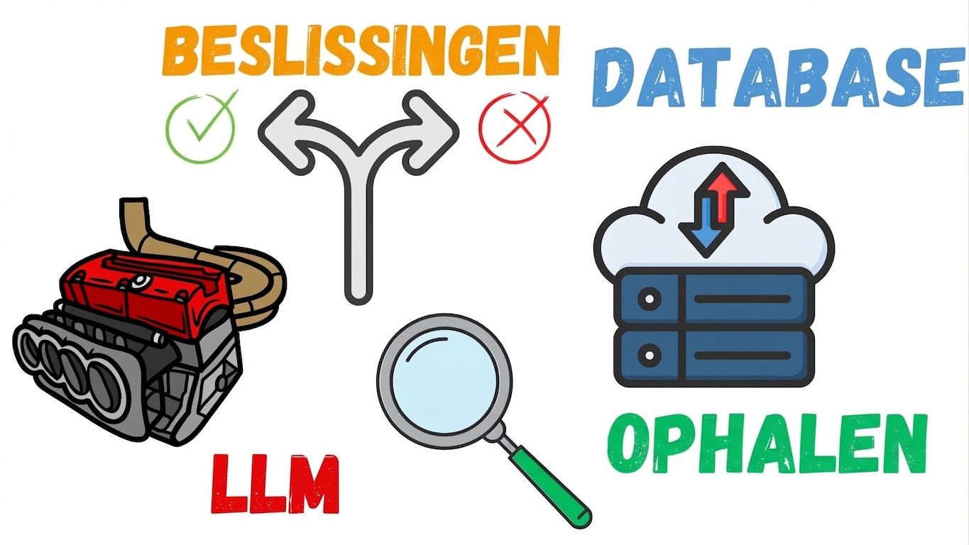 Een vergrootglas dat het zoeken en ophalen van informatie voorstelt.