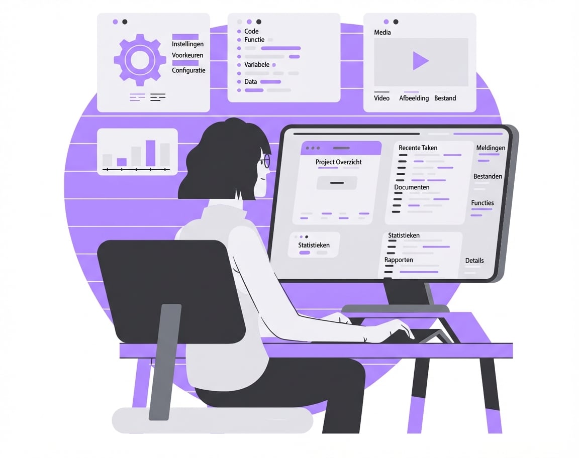 Persoon die Python codeert aan een bureaucomputer