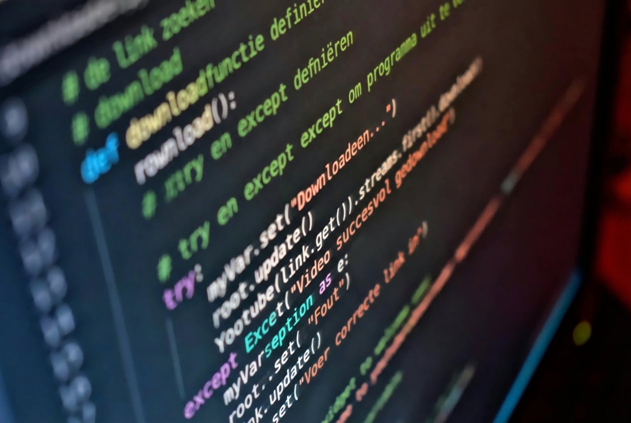 Python-code op een scherm