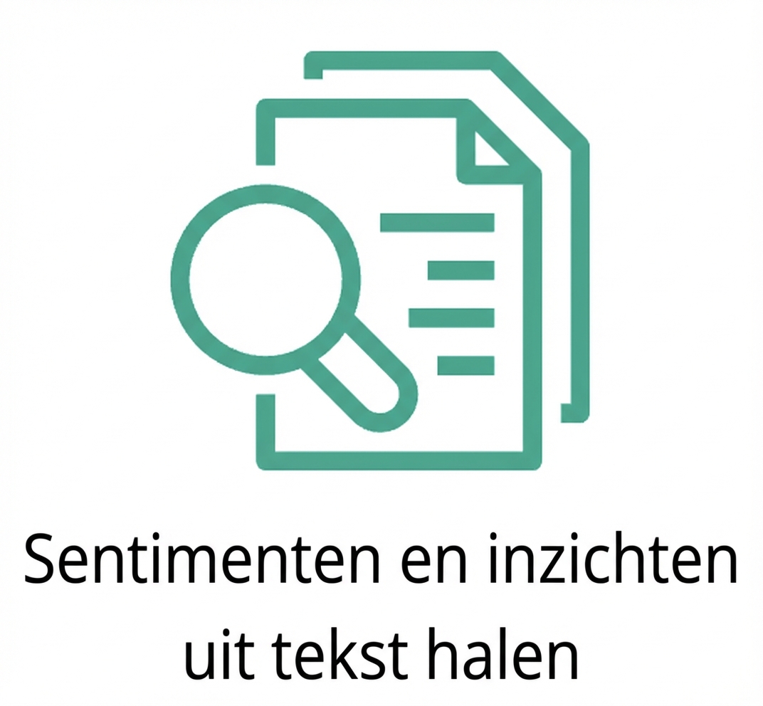 Een pictogram dat sentimentextractie uit tekst weergeeft.