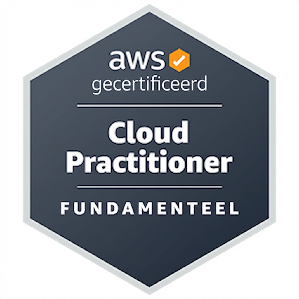 Badge voor AWS Cloud Practitioner-certificering