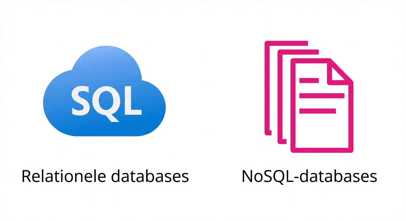Twee pictogrammen van relationele en NoSQL-databases.