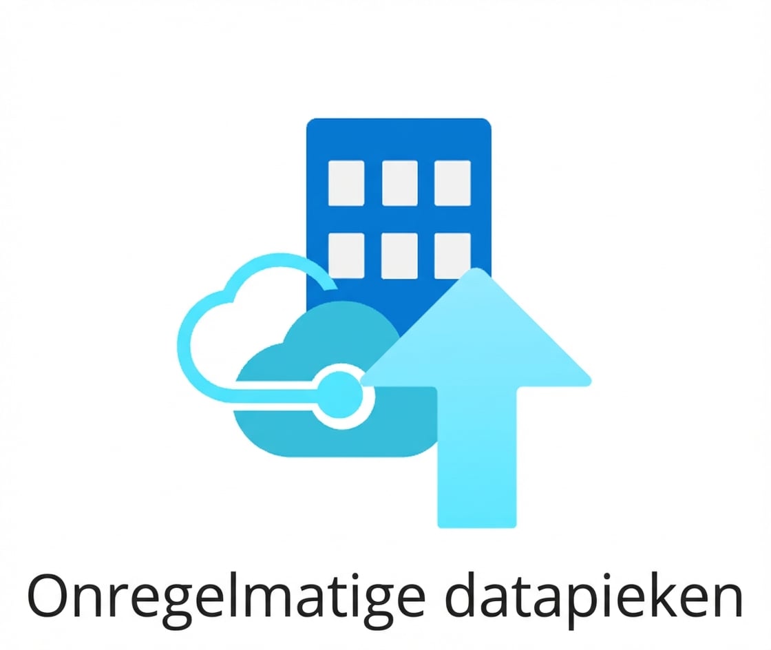 Een pictogram dat ongelijke datapieken toont.