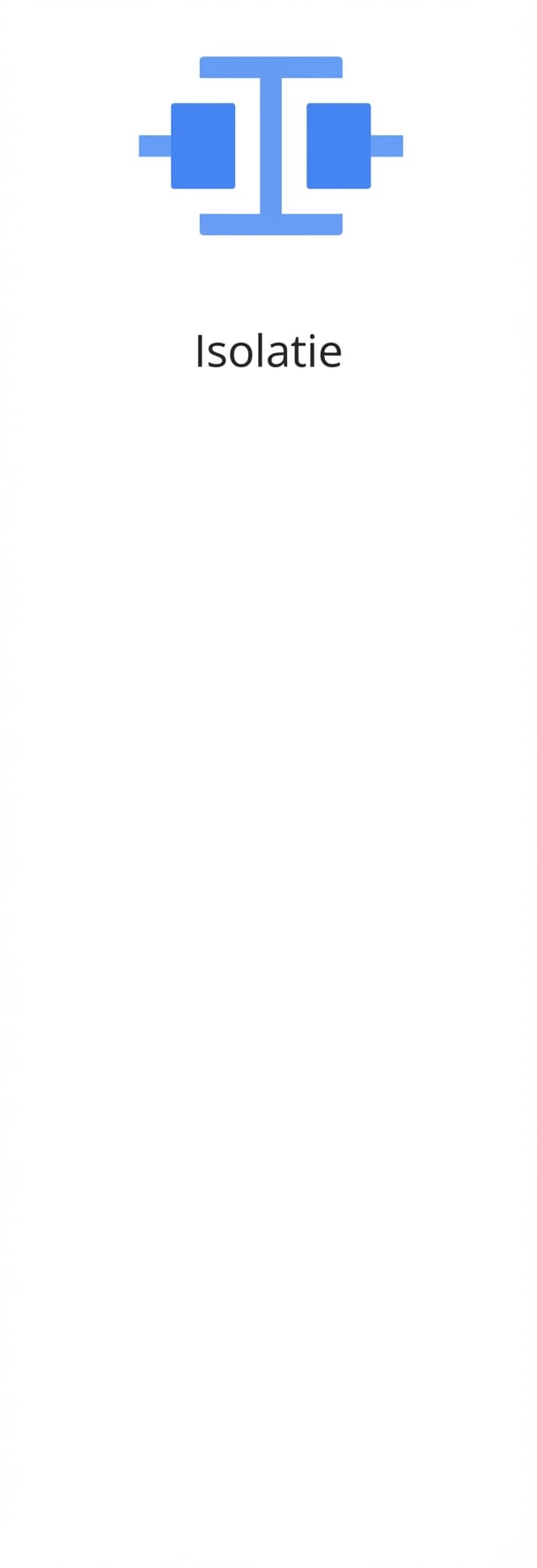 Een pictogram dat isolatie toont.