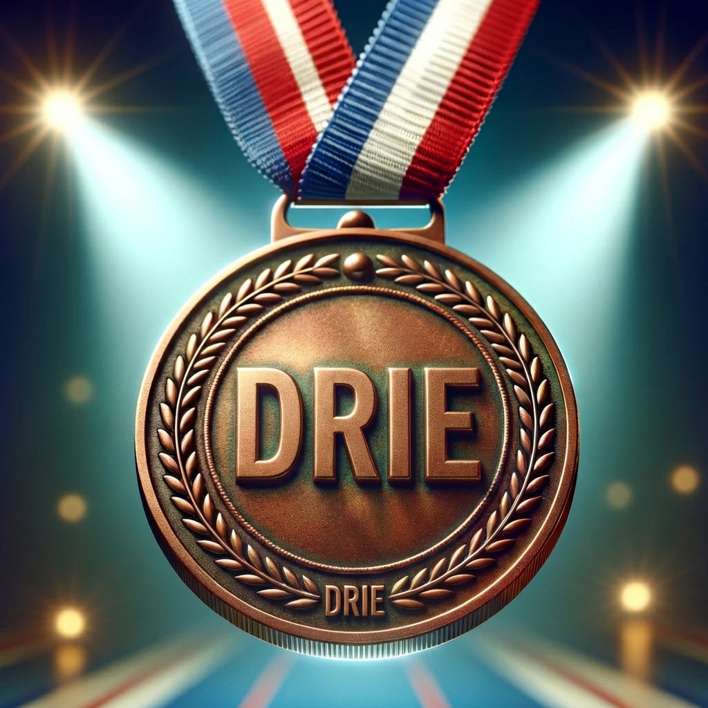 Een bronzen medaille met het cijfer 3