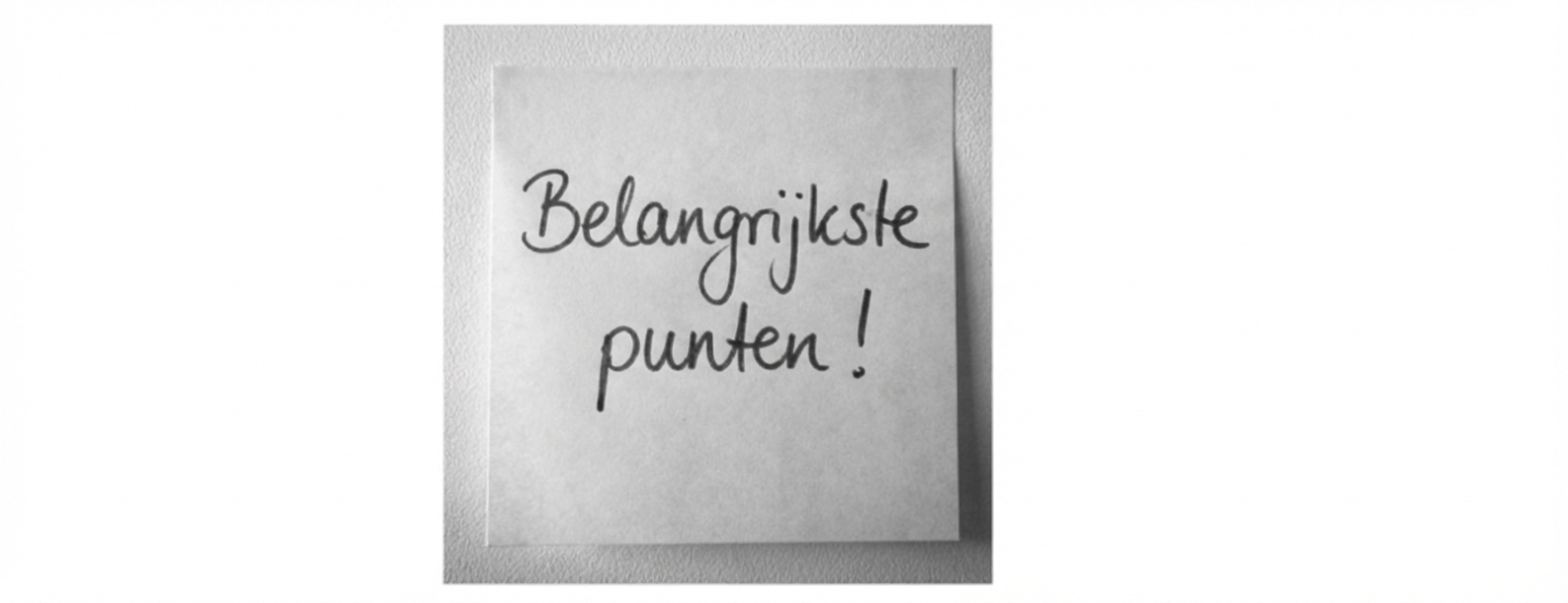 Een post-it met het woord takeaways