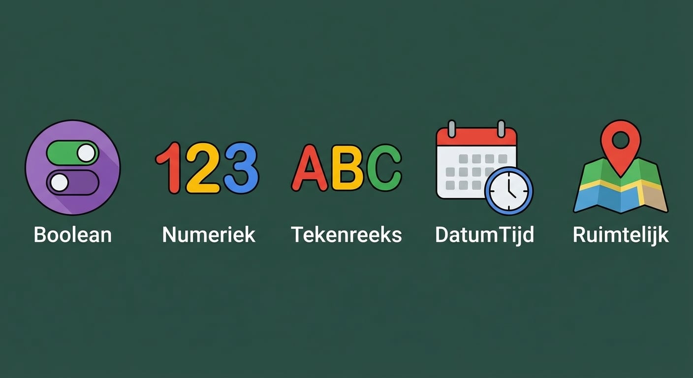 Datatype-afbeeldingen met alleen Boolean-tekst zichtbaar