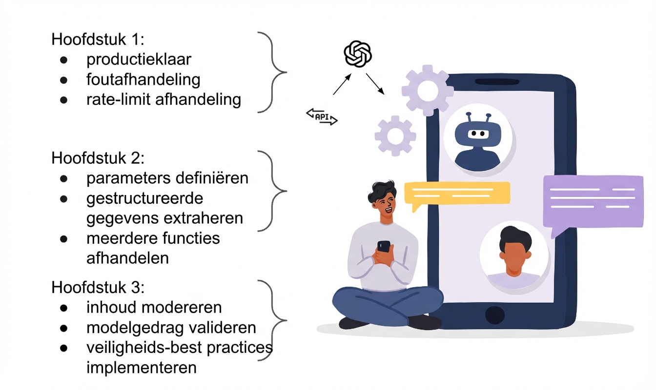 Een illustratie van een gebruiker van een AI-applicatie gebouwd met de OpenAI API