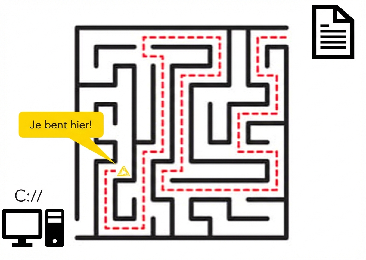 Doolhof vanaf midden