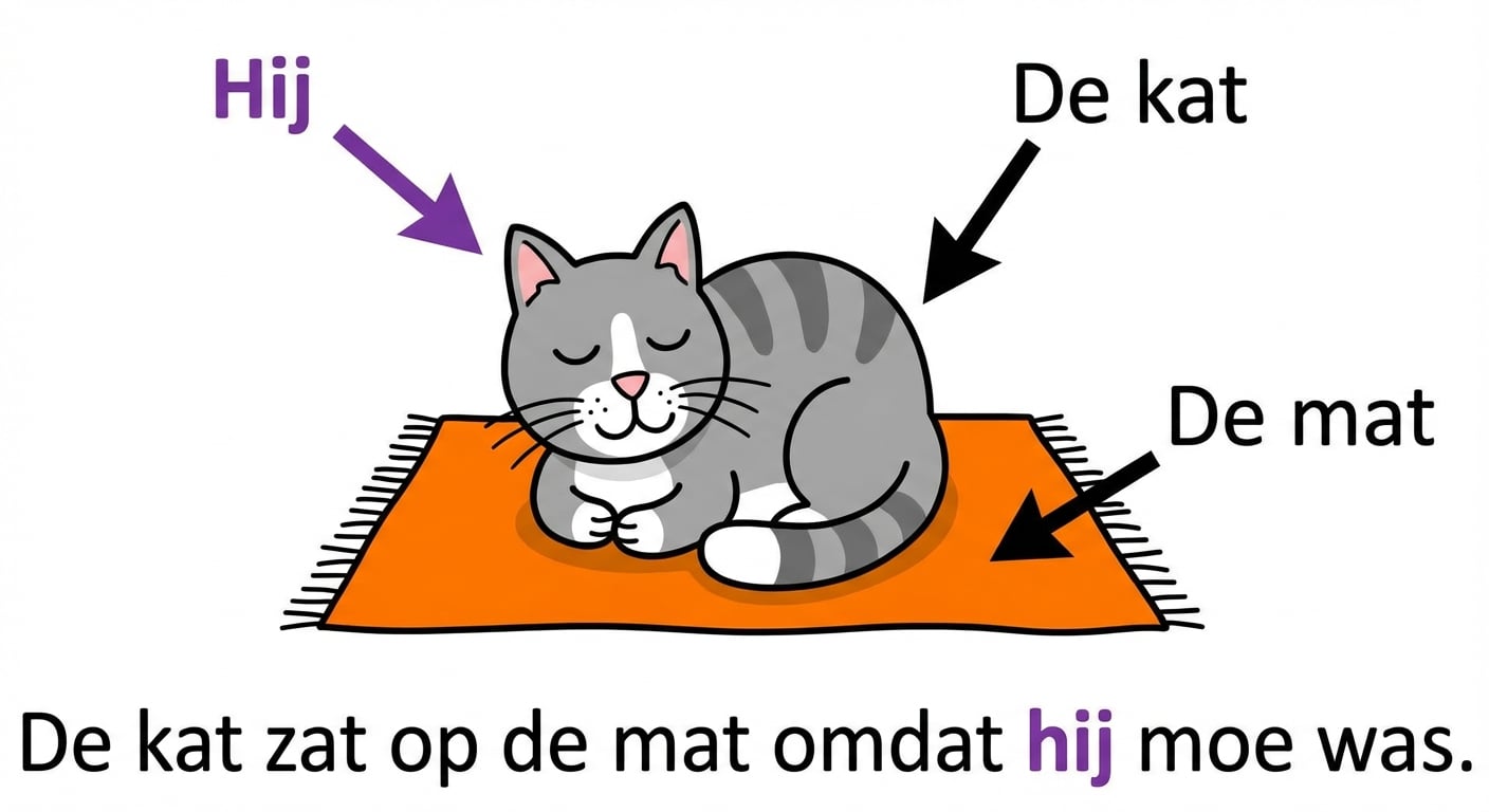 Illustratie van een kat die op een mat zit