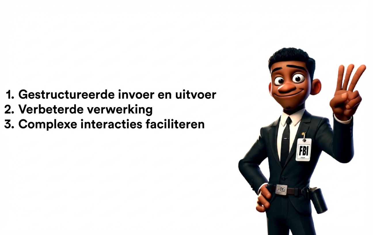 De afbeelding toont een getekende FBI-agent die drie vingers opsteekt