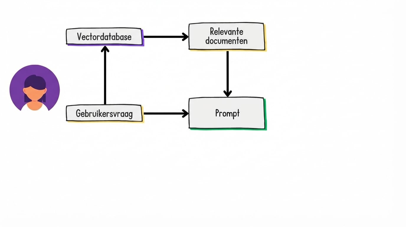 De opgehaalde documenten worden aan de prompt toegevoegd.