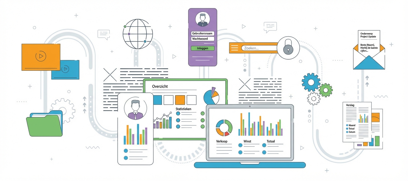 Pictogrammen die een projectcontext weergeven
