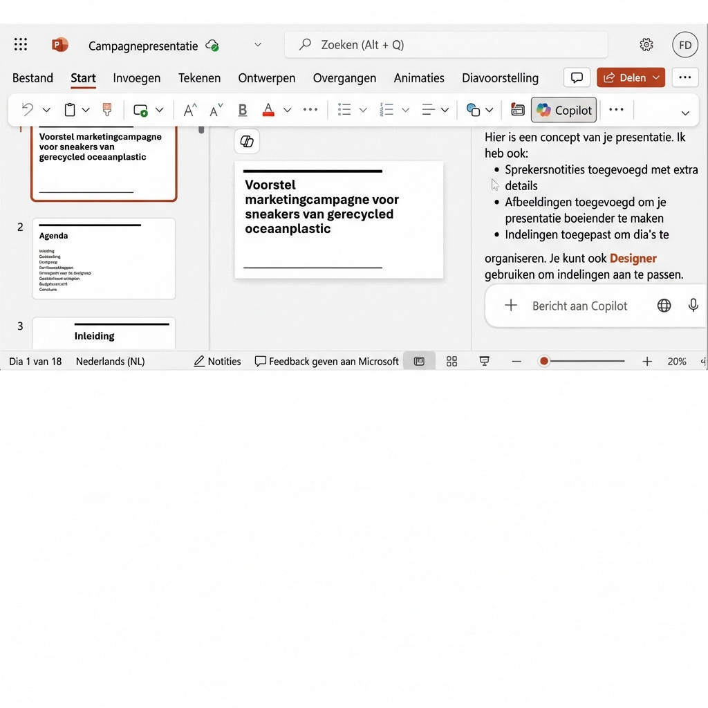 Ontwerper die verschillende opties creëert om het thema van de presentatie te veranderen