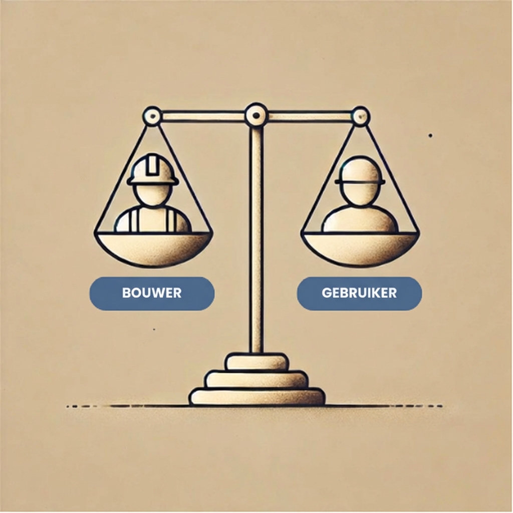 Afbeelding van balans tussen bouwer en gebruiker