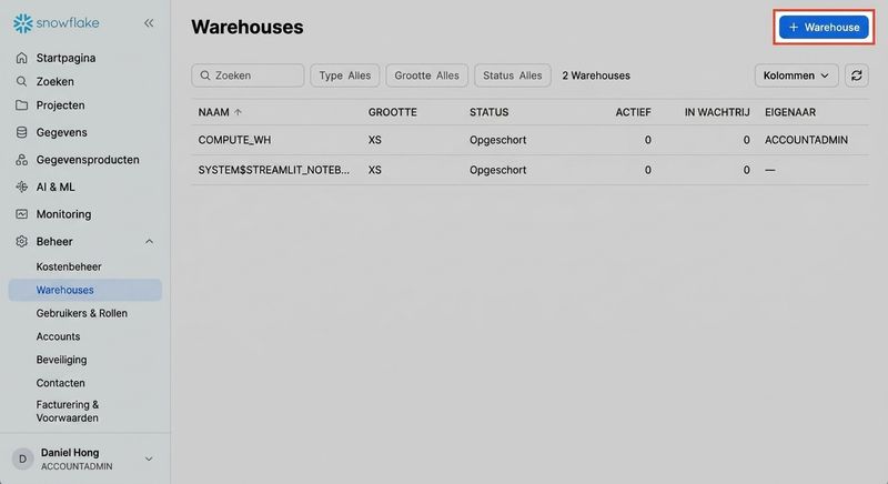 GIF over een nieuw warehouse maken