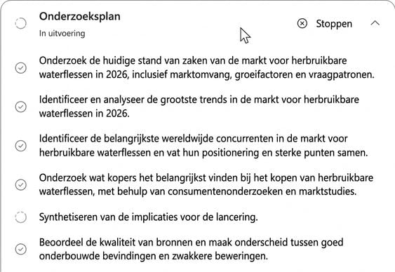 De Researcher-agent die zijn transparante meerstappen-onderzoeksplan doorloopt