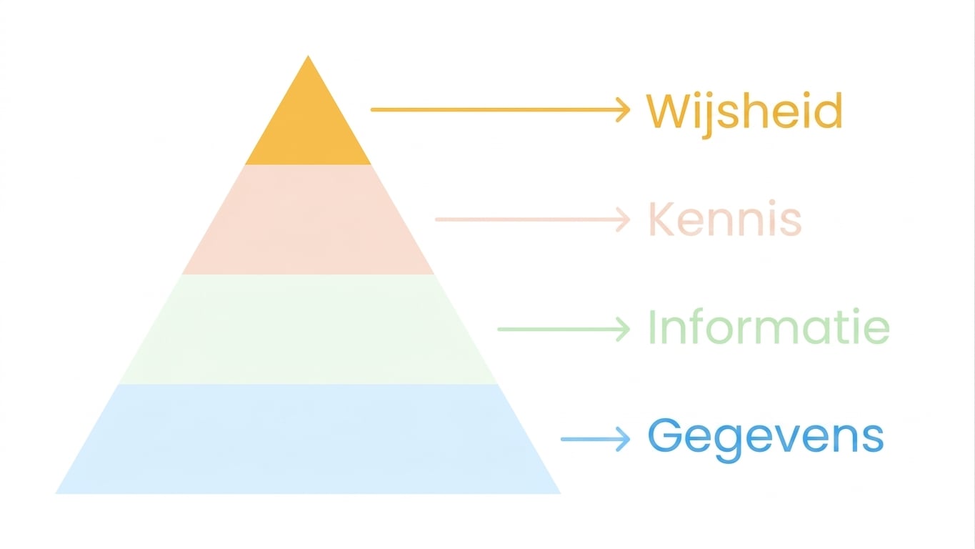DIKW-piramide met wijsheid gemarkeerd
