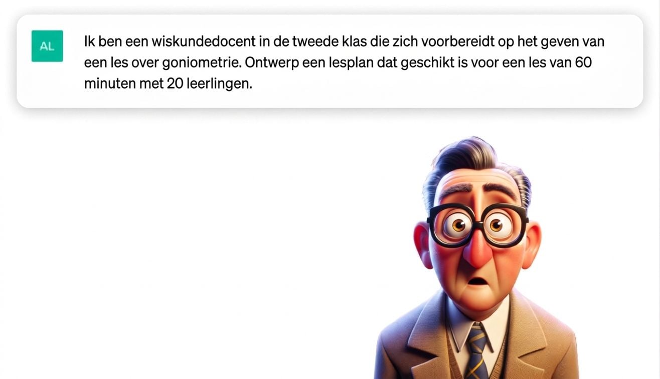 Cartoonillustratie van een leraar