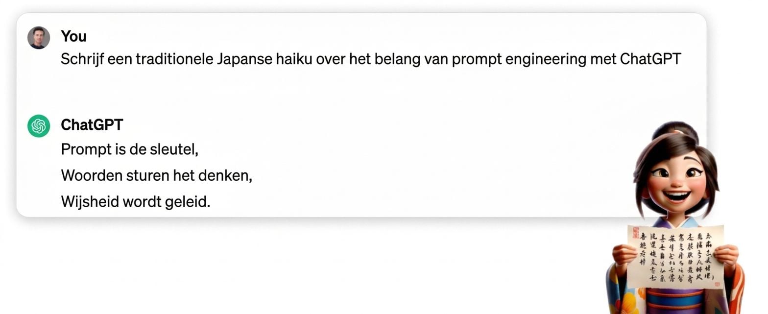 ChatGPT’s antwoord op het schrijven van een Japanse haiku