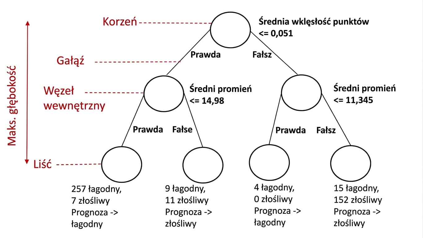 Drzewo decyzyjne z etykietami