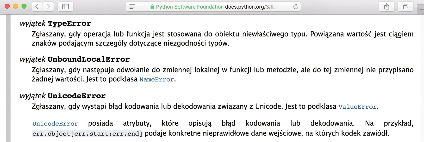 Zrzut ekranu – błąd TypeError w konsoli