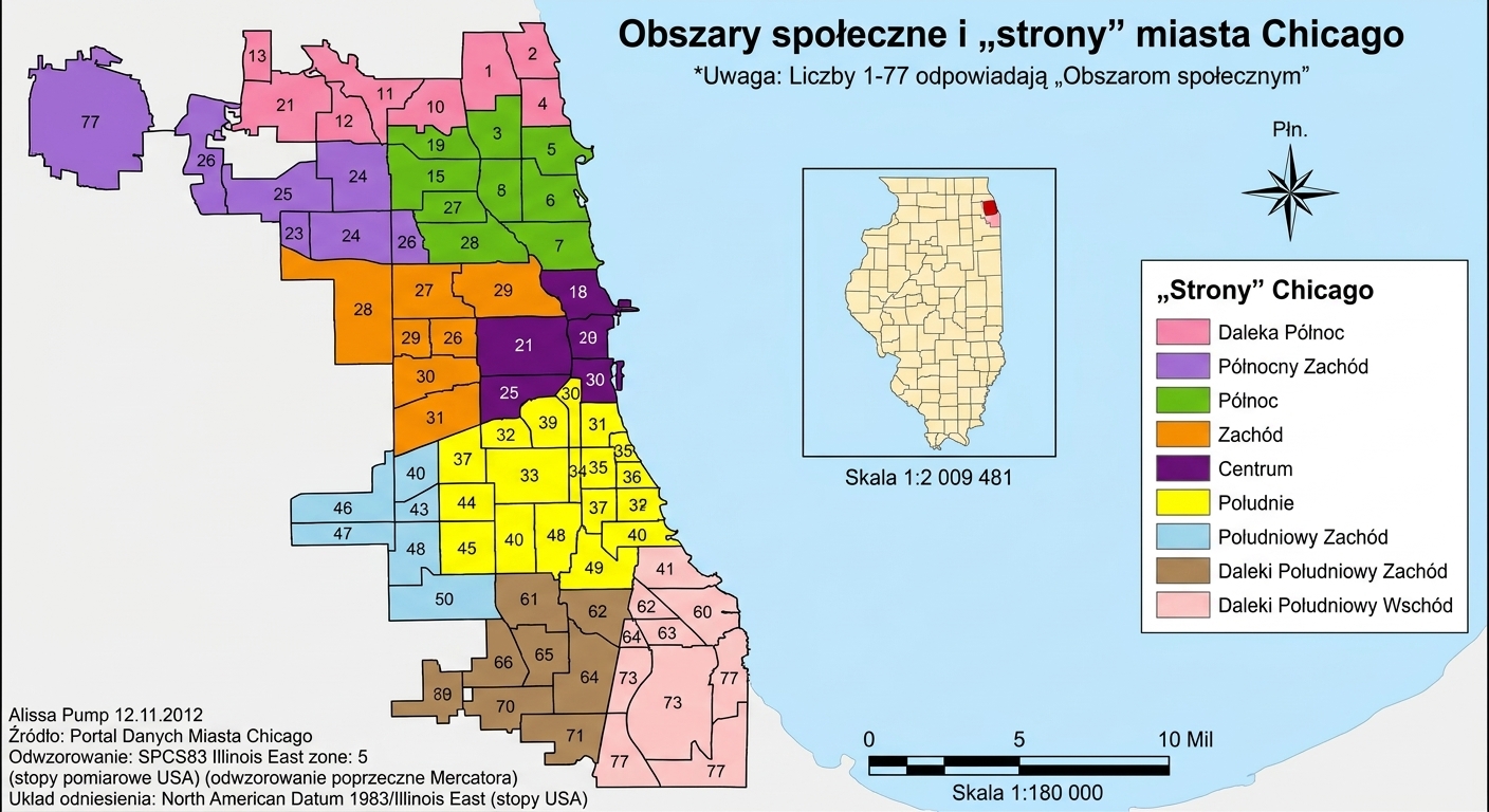 Mapa okręgów Chicago